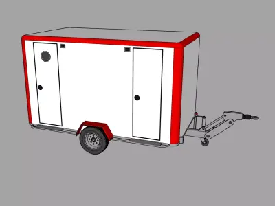 Cabane chantier - Work trailer 3D model