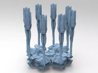 Dark Elven Sci-Fi floor 4 3D model