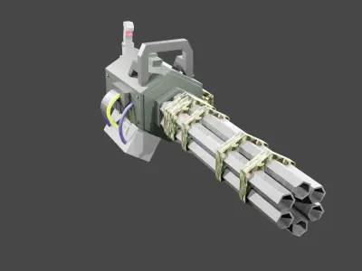 Minigun Low-poly 3D model purchase