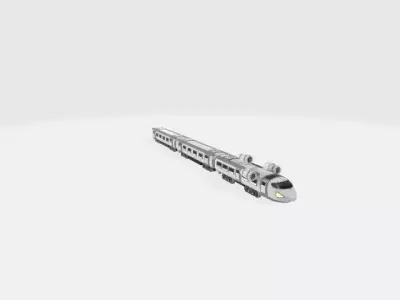 3D terrain silver train Free 3D model