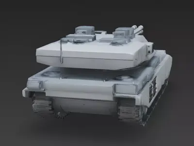 Realistic Futuristic Main Battle Tank 3D Model Low-poly 3D model