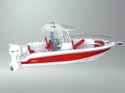 Boston Whaler Concept Design Center Console Boat 3D model