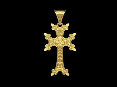 Cross Pendant 002 3d model 3D print model