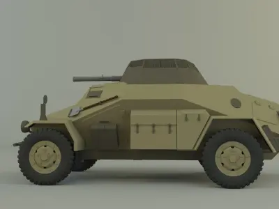 SDKFZ-222 military vehicle 3D model