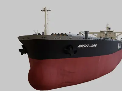 Oil Tanker Low-poly 3D model