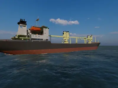 collection ships-Bulk carrier ship-tanker ship 3D model 2