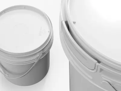 Industrial Polypropylene Pail with Snap on Lid 3D model