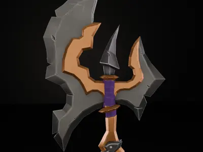 Stylized Axe Free low-poly 3D model purchase