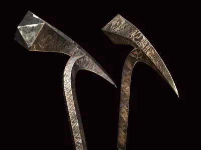 Medieval viking war hammer Game ready Low-poly 3D model