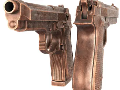 Berreta pistol 3d model Low-poly 3D model