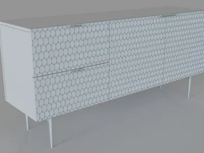 Audrey Dining Buffet Parchment 3D model