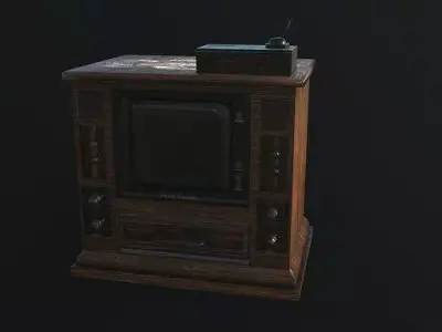 Old TV  and Tape Game Ready Low Poly 3D Model  Low-poly 3D model