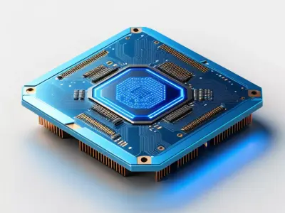 Futuristic CPU Processor Microchip 3D model