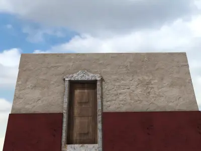 Old High-Quality 3D Colonial House Low-poly 3D model 3