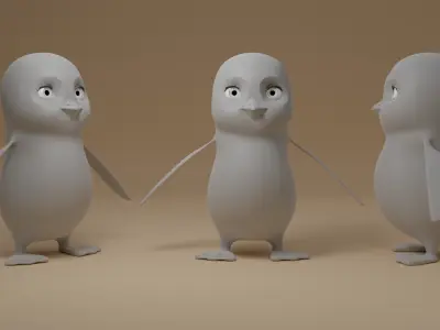 Cartoon Penguin 3D Model 3D model