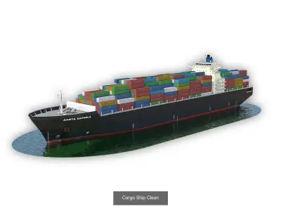 Cargo Ship and Tugboat 3D Model Pack