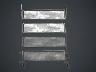 Industrial Tray Trolley 3 PBR game Ready Low-poly 3D model