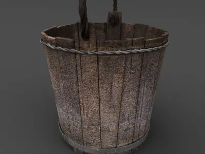 Bucket wooden 3D model