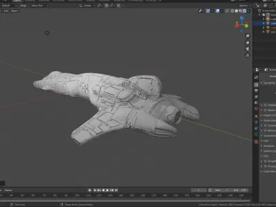 Starfighter spacecraft Low-poly 3D model
