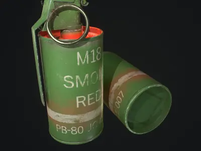 M18 Smoke Grenade Low-poly 3D model