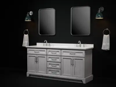 OVE Felix Vintage Grey 72 Brushed nickel 3D model