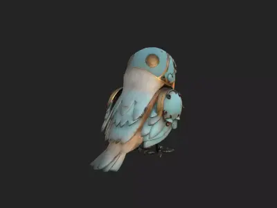 Mechanical Bird 3D Model 001 Low-poly 3D model