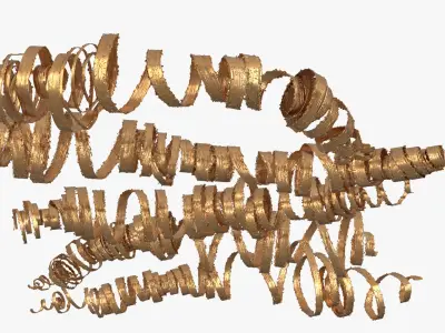 Spiral Gold Shavings from Jewelry Lathe Gold 3D model