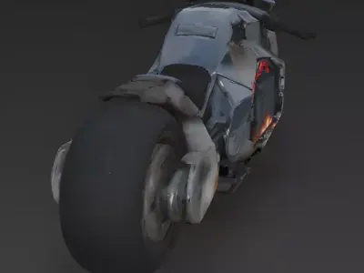 Realistic Wrecked Future Electric Motorcycle 3D Model Low-poly 3D model