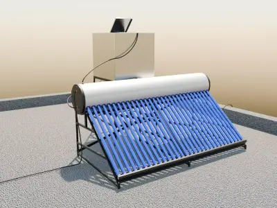 Sun heater 3d model low poly game ready Low-poly 3D model