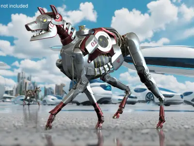 Futuristic Robotic Dog Concept in Walking Pose 3D model