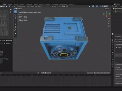 Worm drive gearbox or right angle drive 3d model Low-poly 3D model