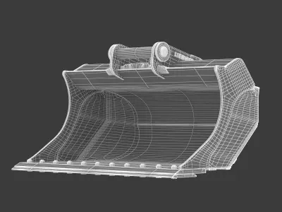 Liebherr Godet PL02 Grading Bucket 3D model