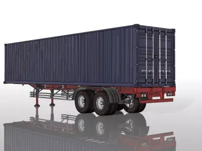 1 14 Scale RC Truck Trailer and Container Box 3d print 3D print model
