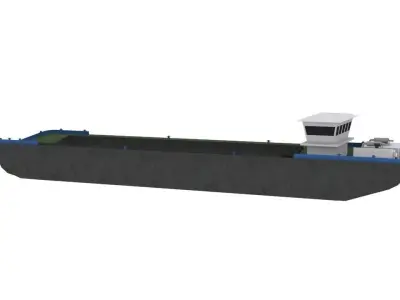 Split Hopper Barge - Self Propelled 3D model