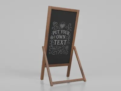 Heritage Style Signage Collection - Customizable Chalkboards 3D model