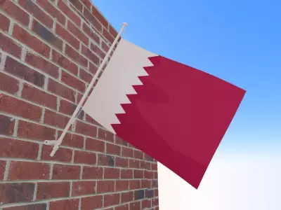 Flag of Qatar 3D model
