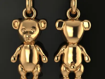 Teddy Bear Pendant Charm 3D print model