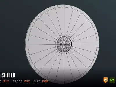 Viking Shield - Game Ready PBR Asset Low-poly 3D model