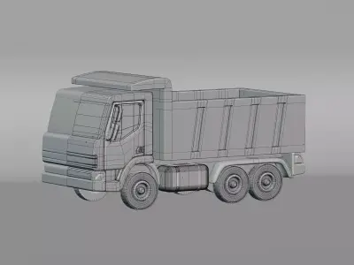 Cartoon Dump Truck Low-poly 3D model