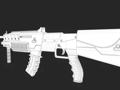 Assault Rifle 3D model 5