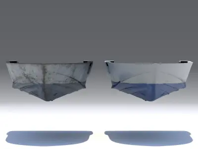 Yacht hull clean and ruined Low-poly 3D model