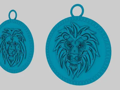  lion pendant 3D print model 3D model