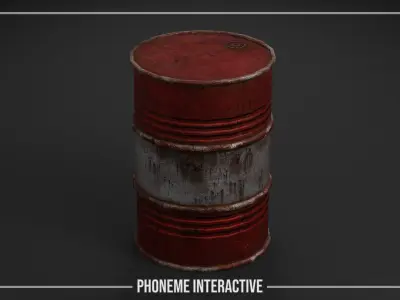 Gallon Drum - Game Ready Prop with Clean - Damaged Versions Free low-poly 3D model