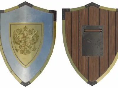The metal shield Low-poly 3D model