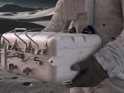 Lunar Sample Return Container with Loosened Clamps 3D model
