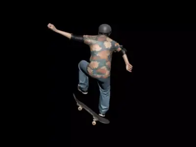 Skateboarding skateboarding  skateboarding teenagers 3D model