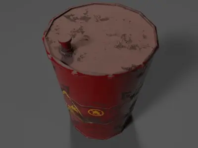 Oil Drum Low-poly 3D model order