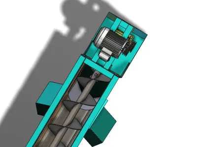 inclined ribbon conveyors 300x5000mm  3D model
