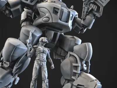 Overweight Gear Jaeger 75mm Plus Pilot 3D print model