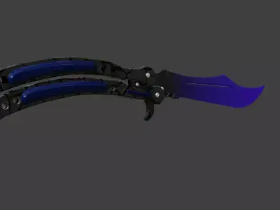 I made a butterfly knife from a cs go game I made a skin myself  Low-poly 3D model